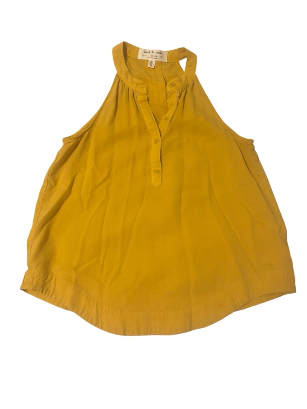 Anthropologie Cloth & Stone XS Mustard Sleeveless Flowy Henley Top